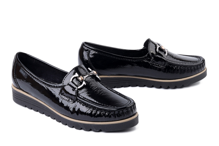 SOLO 023W2 czarny napl. Gu, półbuty damskie