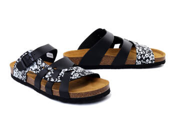 Dr. Brinkmann 700558-01 - klapki damskie schwarz/weiss