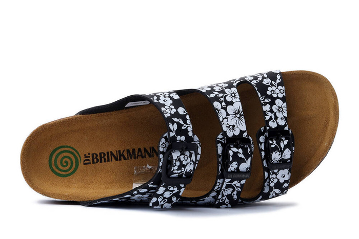 Dr. Brinkmann 700557-01 - klapki damskie schwarz/weiss