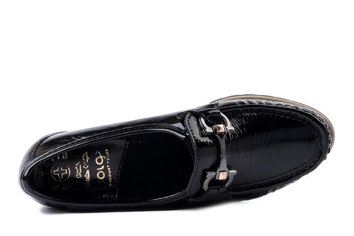 SOLO 023W2 czarny napl. Gu, półbuty damskie