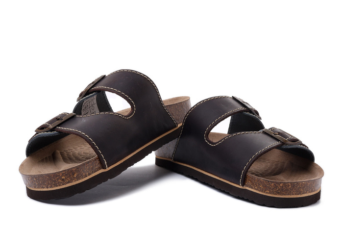 Dr. Brinkmann 600308-05 - klapki męskie jeans/mokka