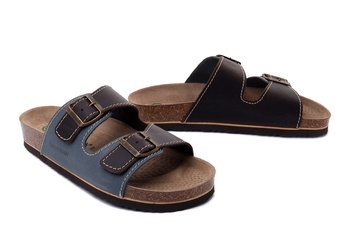 Dr. Brinkmann 600308-05 - klapki męskie jeans/mokka