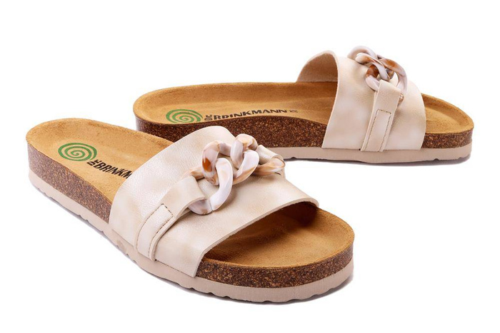 Dr. Brinkmann 700336-08 - klapki damskie beżowe