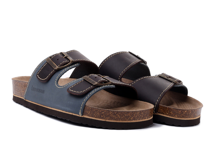 Dr. Brinkmann 600308-05 - klapki męskie jeans/mokka