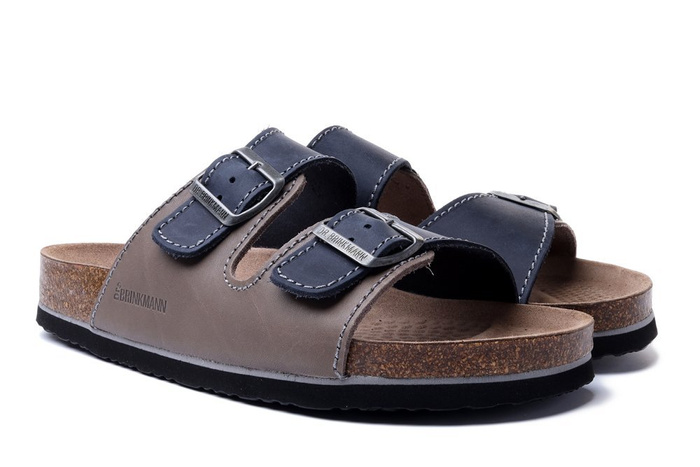 Dr. Brinkmann 600308-08 - klapki męskie taupe/ozean